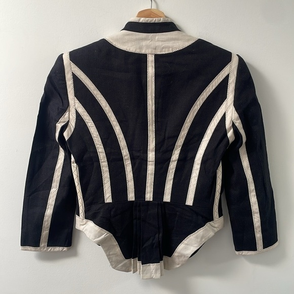3.1 Phillip Lim Black and White Structured Blazer Jacket Size 2 buttons fitted - Picture 5 of 16